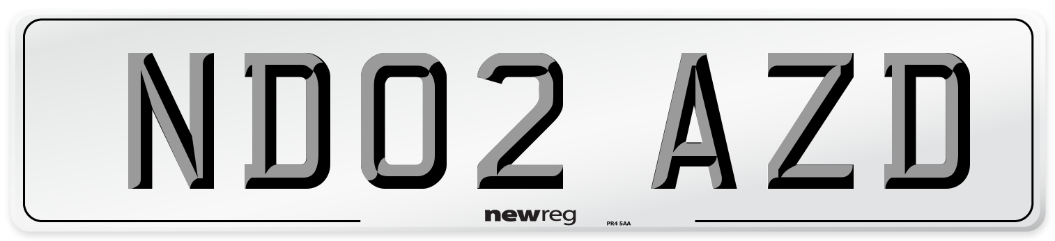 ND02 AZD Number Plate from New Reg
